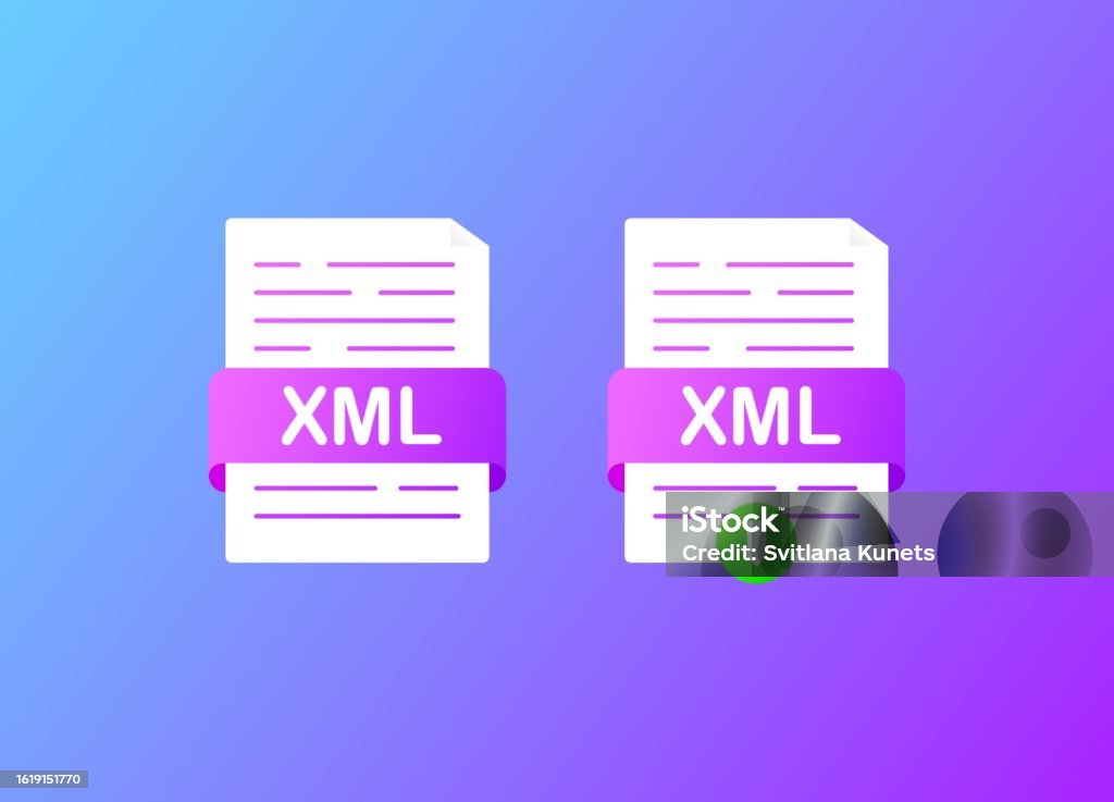 Xml Flat Green Xml Databases Vector Illustration Stock Illustration ...