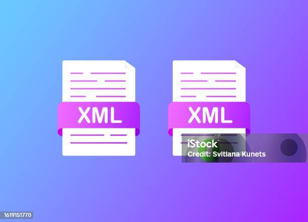 Xml Flat Green Xml Databases Vector Illustration Stock Illustration ...