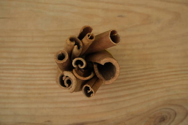 Cinnamon sticks ,top view of indian spice