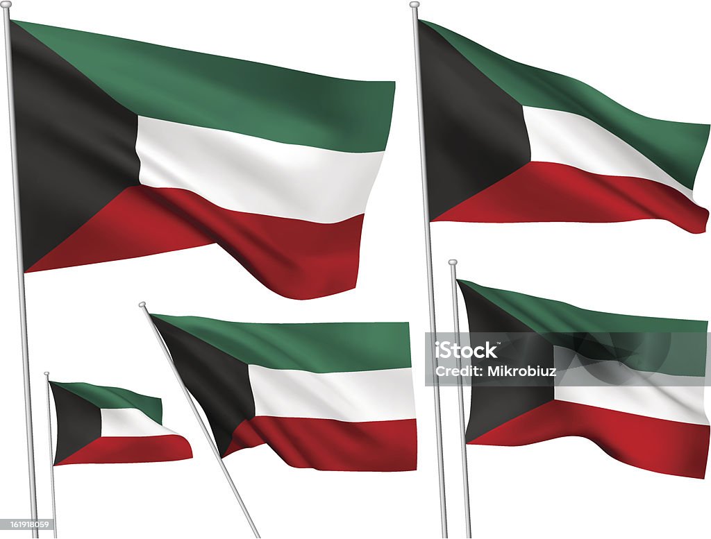 Kuwait vector Bandeiras - Royalty-free Arábia arte vetorial