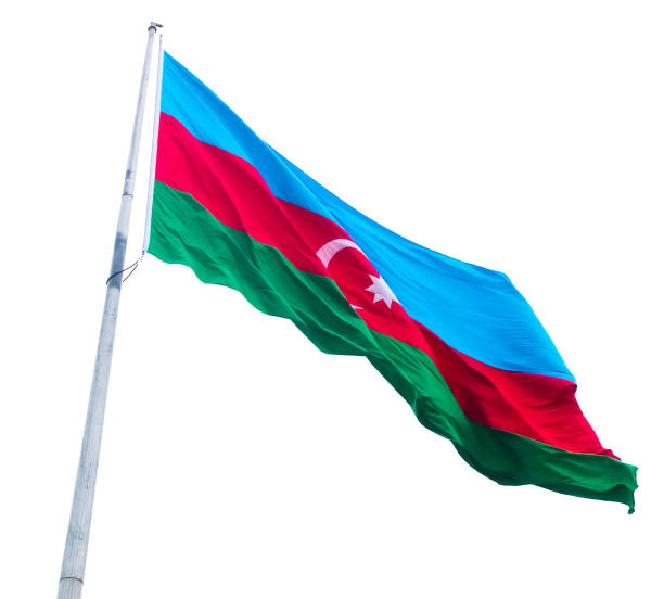 istock Azerbaijan flag on the wind 1619193328
