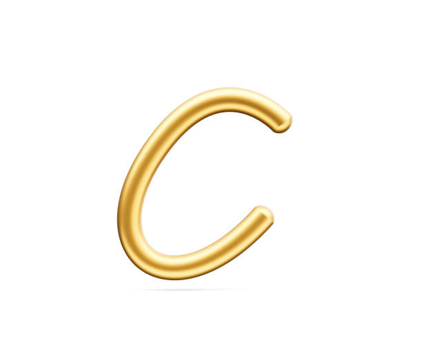 istock 3d Golden Shiny Capital Letter C Alphabet C Rounded Inflatable Font White Background 3d Illustration 1619204936