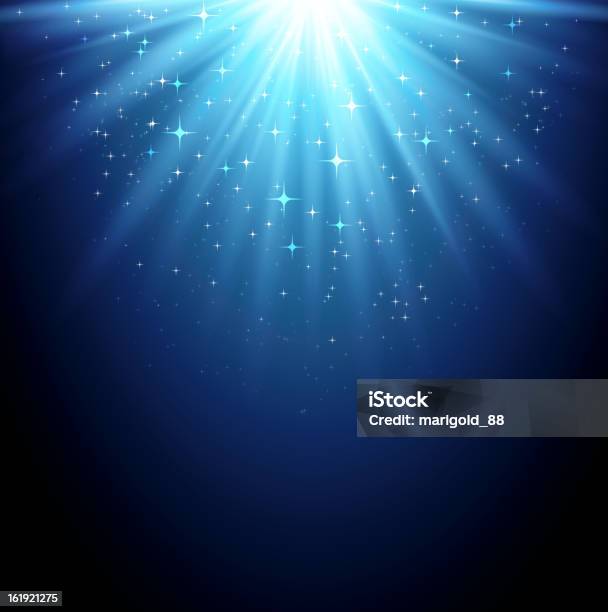 Blue Light Background Stock Illustration - Download Image Now - Backgrounds, Star - Space, Star Shape