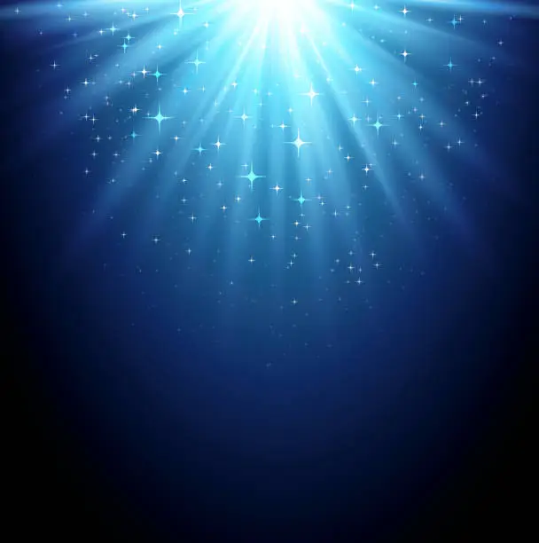 Vector illustration of Blue light background