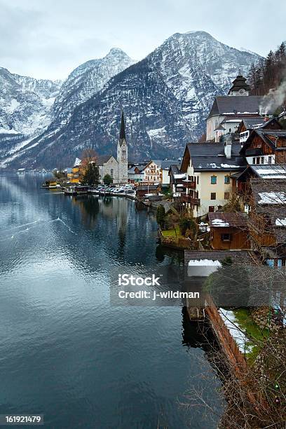 Hallstatt Winter View Stock Photo - Download Image Now - Austria, Bird, Christianity