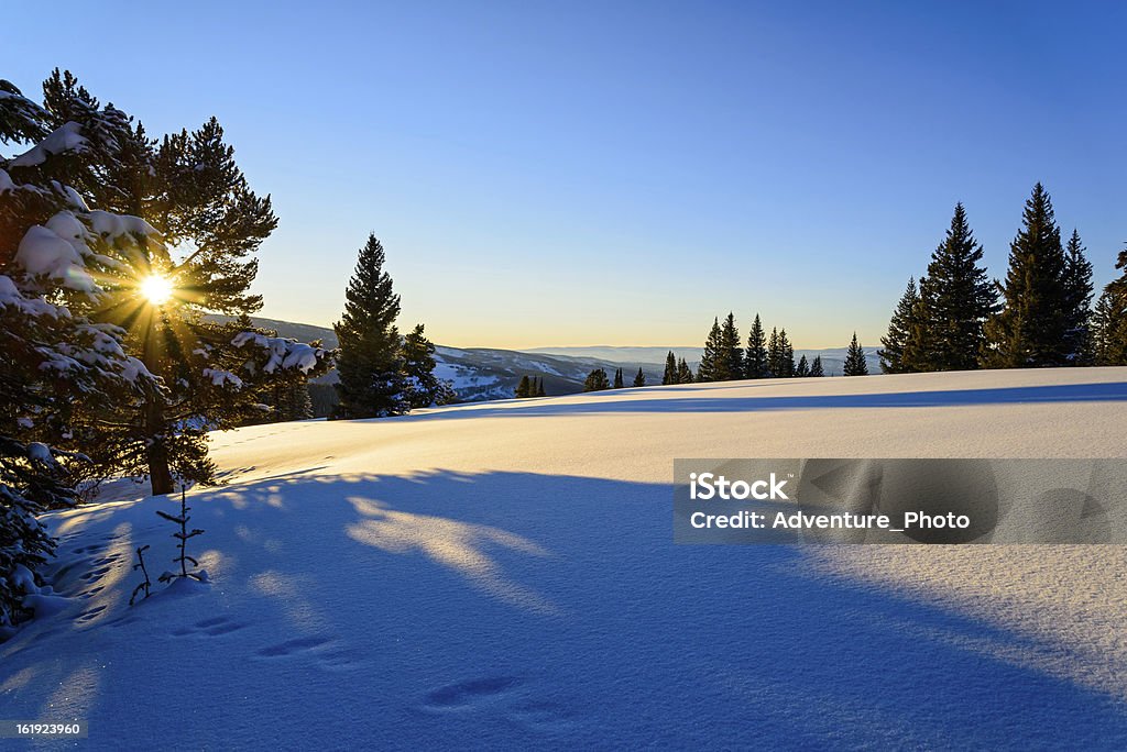 Atardecer paisaje de invierno - Foto de stock de Vail libre de derechos