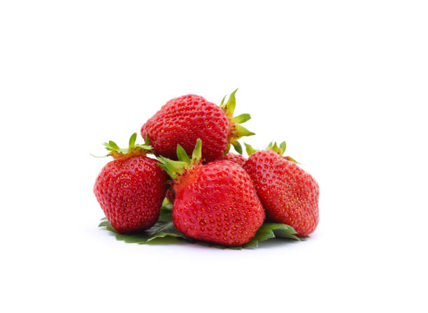 istock Ripe strawberry with leaves. 1619261093