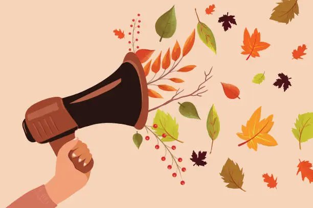 Vector illustration of Hooray for Autumn season