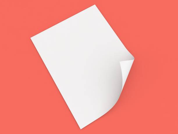 istock Curved white sheet of A4 paper on a red background. 1619311243