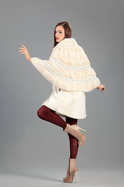 istock Fashion model posing in fur 161935737
