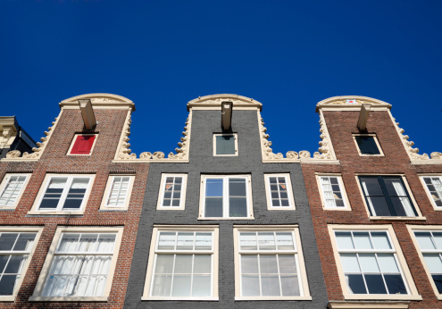 A row of houses in Amsterdam - Holland.