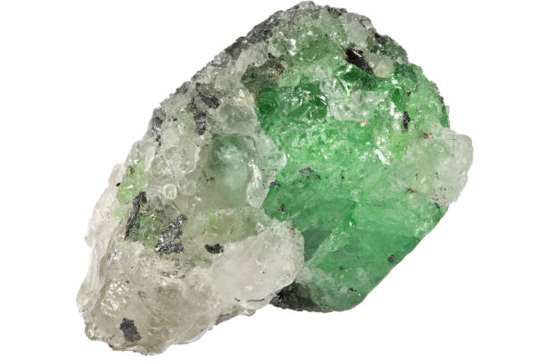 istock tsavorite garnet on quartz and graphite matrix from Merelani Hills, Tanzania 1619379149