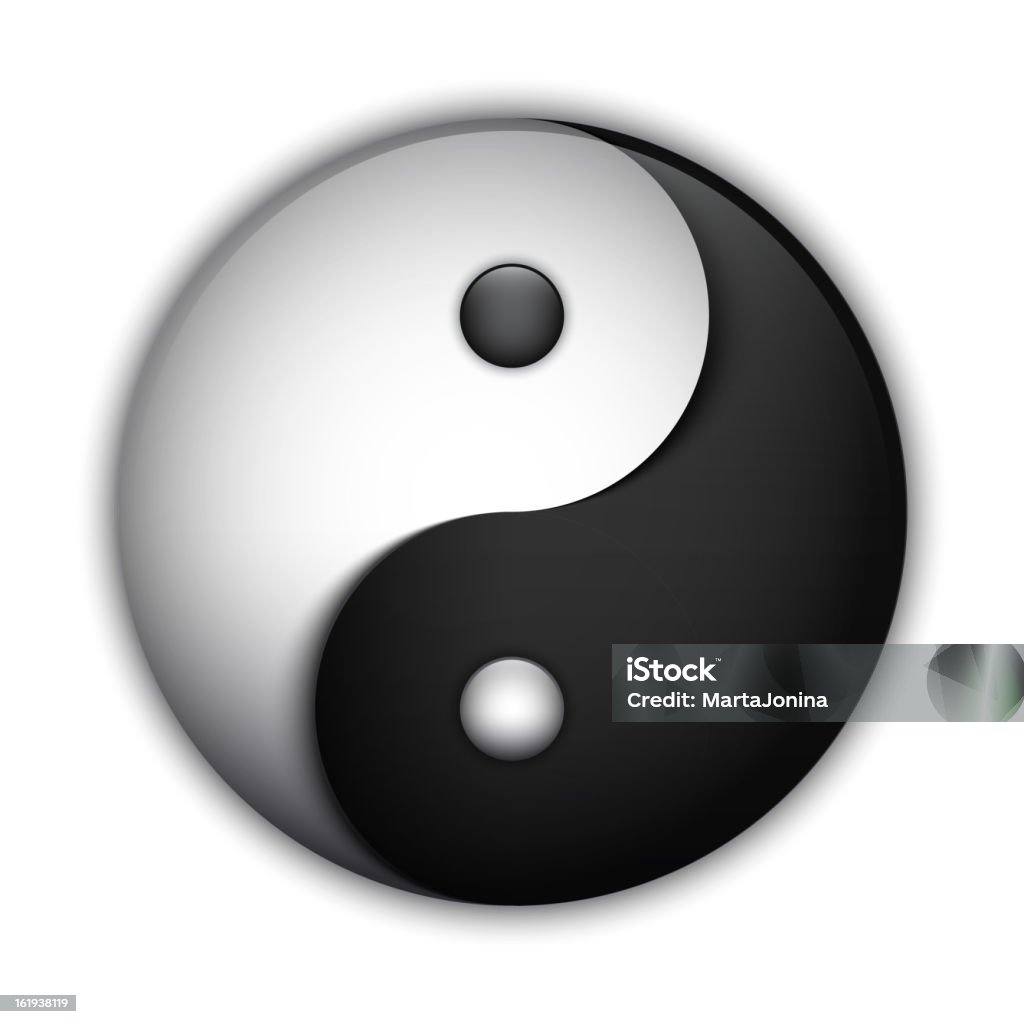 Símbolo Yin e Yang - Royalty-free Branco arte vetorial