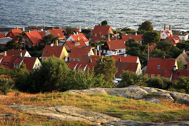 istock Gudhjem with red roofs 161938686