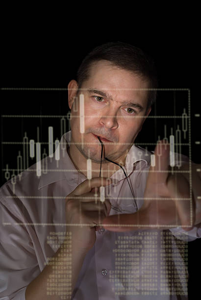 istock trader measures candle stick graph to analyze stock 161939157