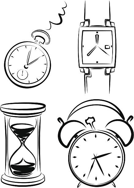 Clocks set. vector art illustration