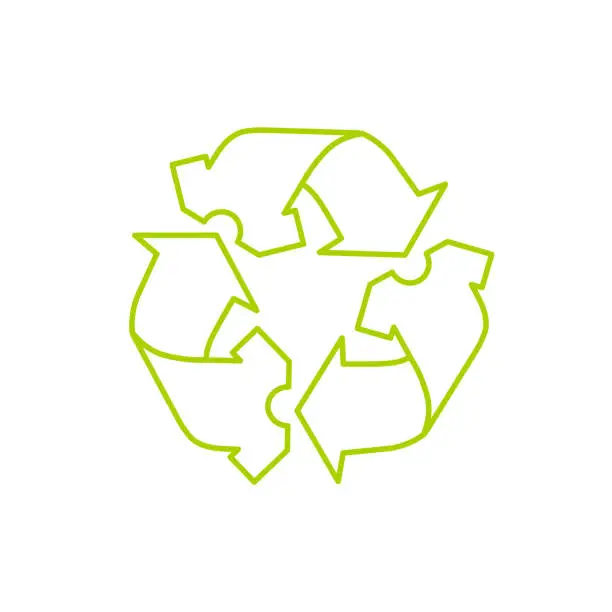 Vector illustration of Clothes recycle outline icon.