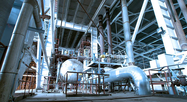 istock Industrial zone, Steel pipelines and cables 161941851
