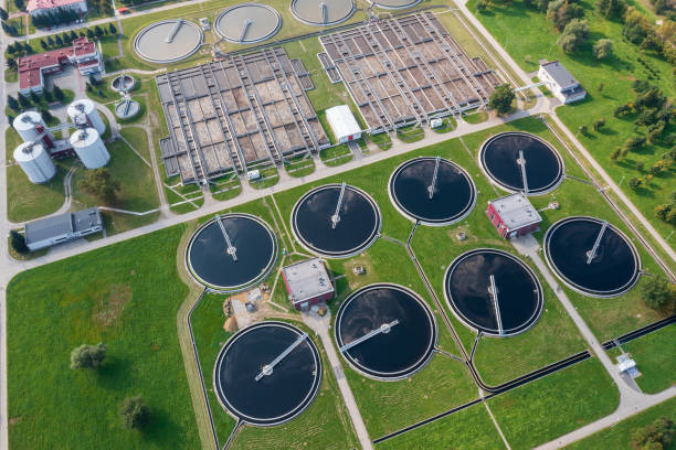 istock Sewage treatment plant from above 1619434608