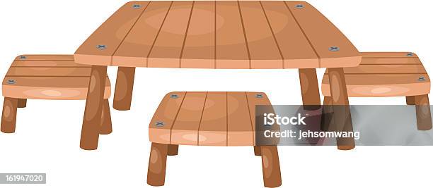 Table And Chairs Vector Stock Illustration - Download Image Now - Chair, Table, Wood - Material