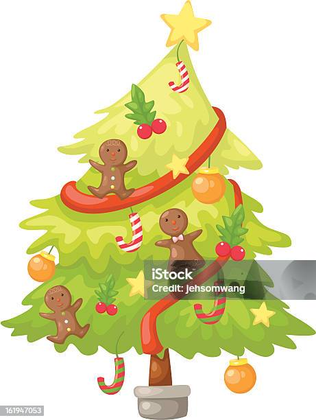 Tree Christmas Vector Stock Illustration - Download Image Now - Bell, Berry, Box - Container