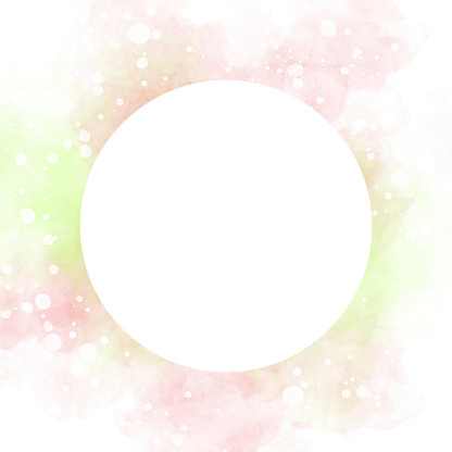 Pastel Watercolor Background with Round Frame and copy space