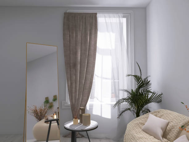 istock Living room interior design 3d render, 3d illustration 1619474458
