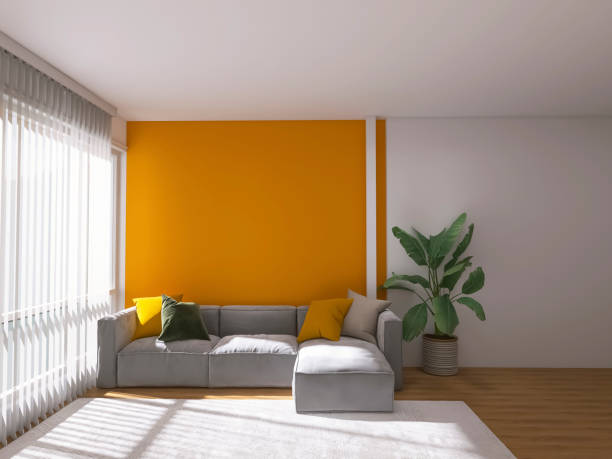 istock Living room interior design 3d render, 3d illustration 1619480795
