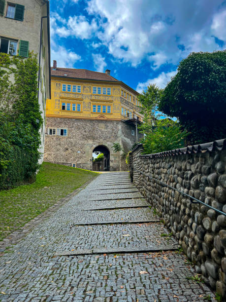 istock Cozy streets of Bregenz Upper town. Bregenz castle 1619503063