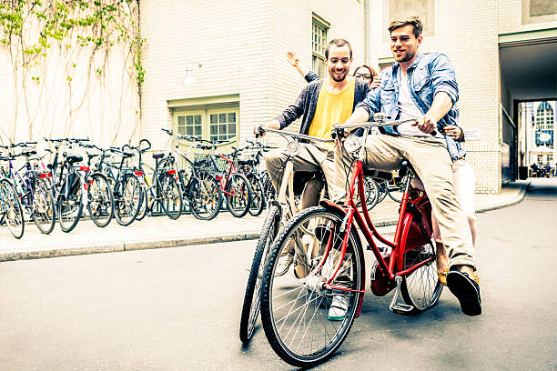 istock Young Friends Having Fun with Bicycles 161951320