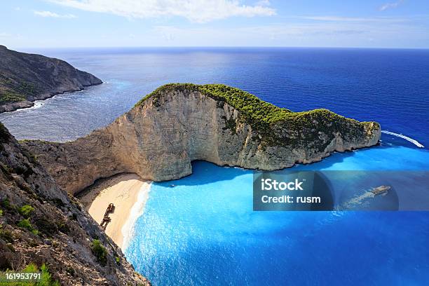 Navagio Beach Zakynthos Island Greece Stock Photo - Download Image Now - Zakynthos, Above, Aerial View