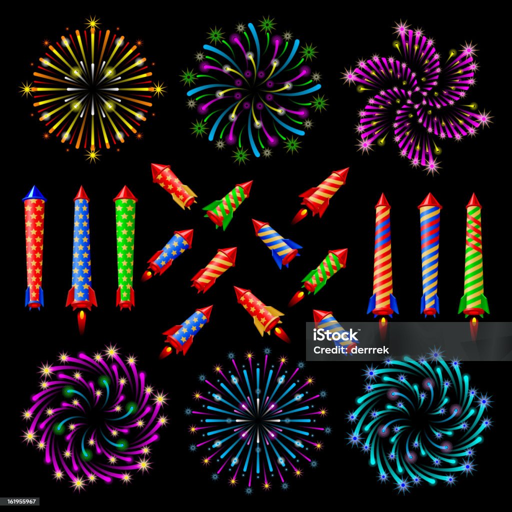 Pyrotechnics Vector Firework Pyrotechnics Set Stock Illustration - Download Image Now ...