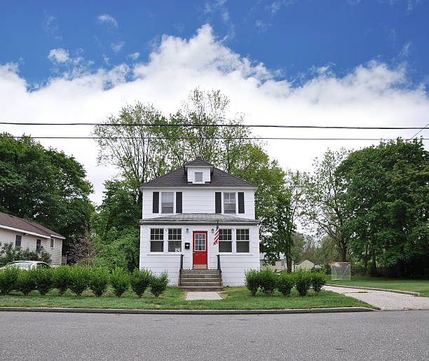 istock Suburban Home American Flag 161956531