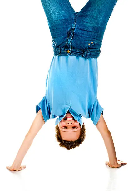 Photo of boy upside down