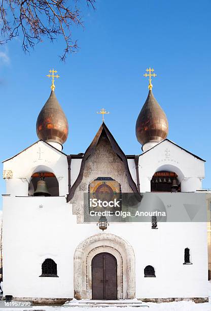 Foto de Igreja Ortodoxa No Inverno e mais fotos de stock de Arquitetura - Arquitetura, Azul, Branco