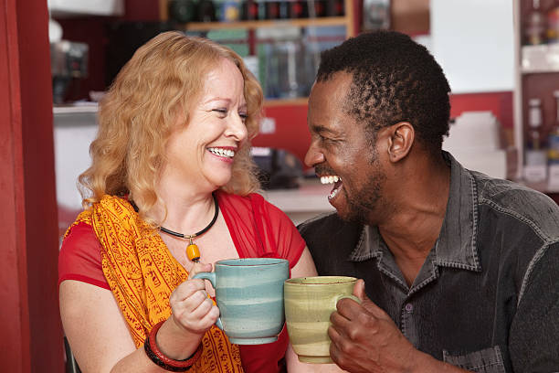istock Smiling Mixed Couple Laughing 161958591