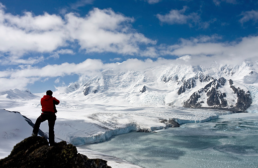 Antarctic explorer staring at new horizonts