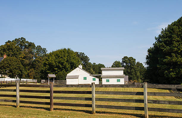 istock Barns and Pasture Beyond Fence 161960085