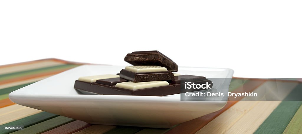 Recolha de alimentos-preto e branco de chocolate - Royalty-free Branco Foto de stock