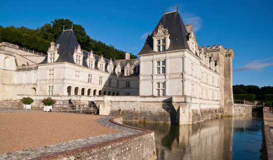 Valencay, France - August 21, 2012: Valencay Castle, Loire Valley. Built between the 16th and 18th centuries, mixing classical style architecture and the Renaissance.