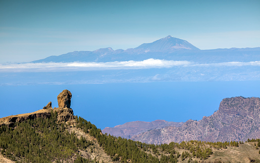 el teide volano in tenerife viewed above the clouds