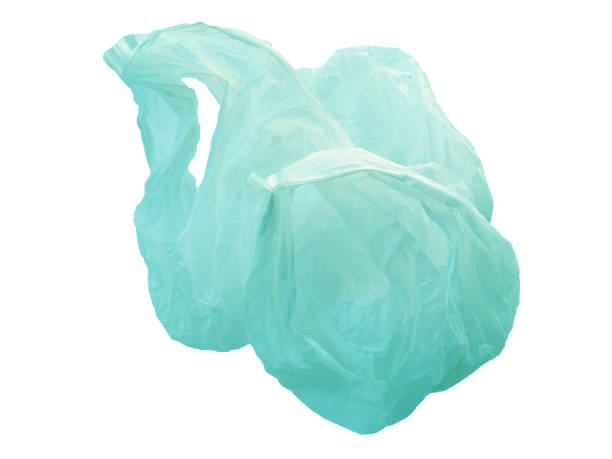 istock Blue plastic bag isolated on white background. Blue plastic for trash cans or shopping bag 1619639597