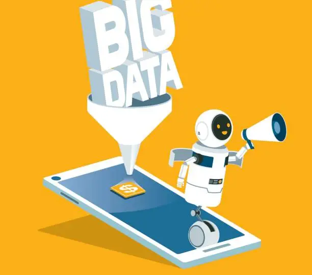 Vector illustration of Mobile apps - Big Data