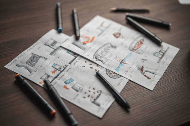 istock Storyboard And Colored Pencils On The Table 1619735147