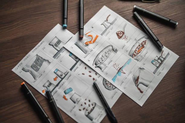istock Storyboard And Colored Pencils On The Table 1619735151
