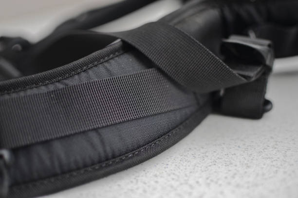 istock Black suspender or belt close-up, elegant and high-quality accessory to complete your style. Concept for backpacks or military accessories. 1619752501