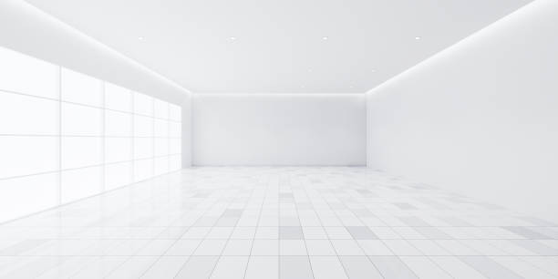 istock 3d rendering of empty room and tile floor for background. 1619779347