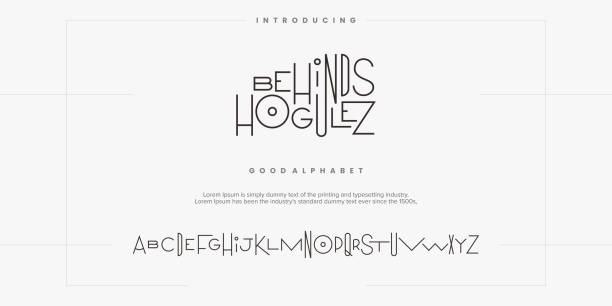 hinter hogulez-schriftart-alphabet-vektor-illustrationsvektor. - schnelle suppen stock-grafiken, -clipart, -cartoons und -symbole