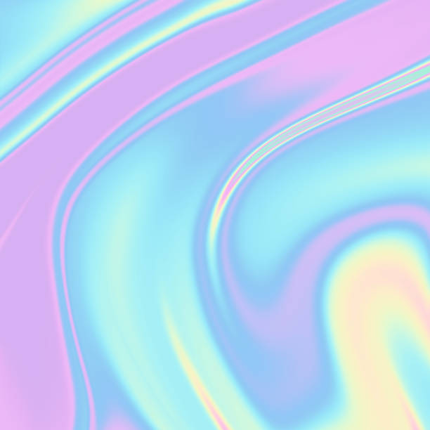 istock Holographic trendy texture with polarization effect and colorful neon holographic stains. Abstract background liquid 1619829219