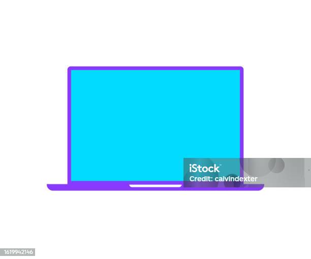 Laptop Computer Front View Stock Illustration - Download Image Now ...